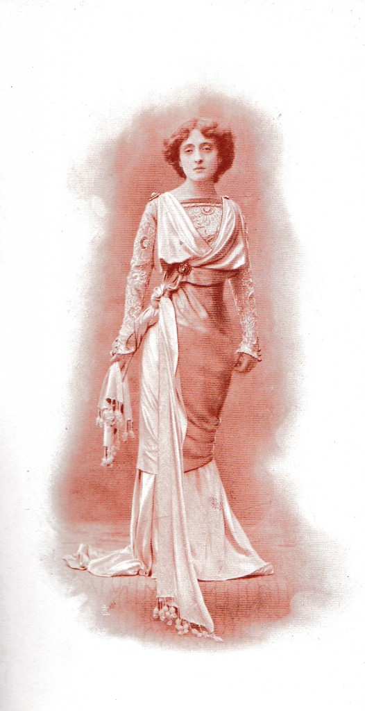 Silent film star Lyda Borelli wearing the Tanagra Dress, June 1908. Photography by Varischi & Artico, Milan. Author’s collection.